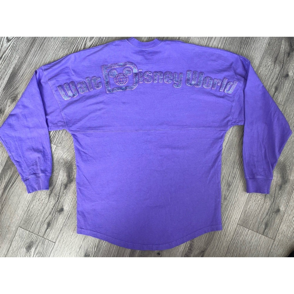 Walt Disney World Spirit Jersey Purple Glitter Oversized Size XS Pullover